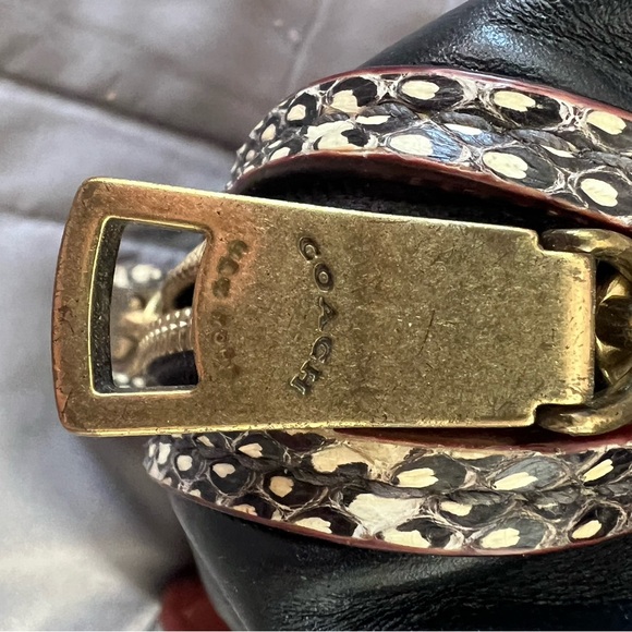 COACH Dreamer Signature Canvas with Snake Skin Detail Shoulder Bag 38846 - Picture 7 of 15